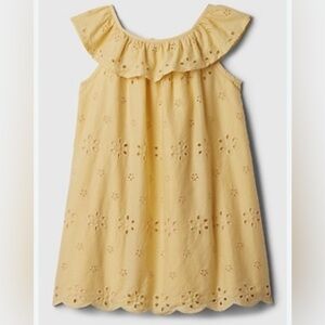 GAP Yellow Eyelet Kids Dress NWT